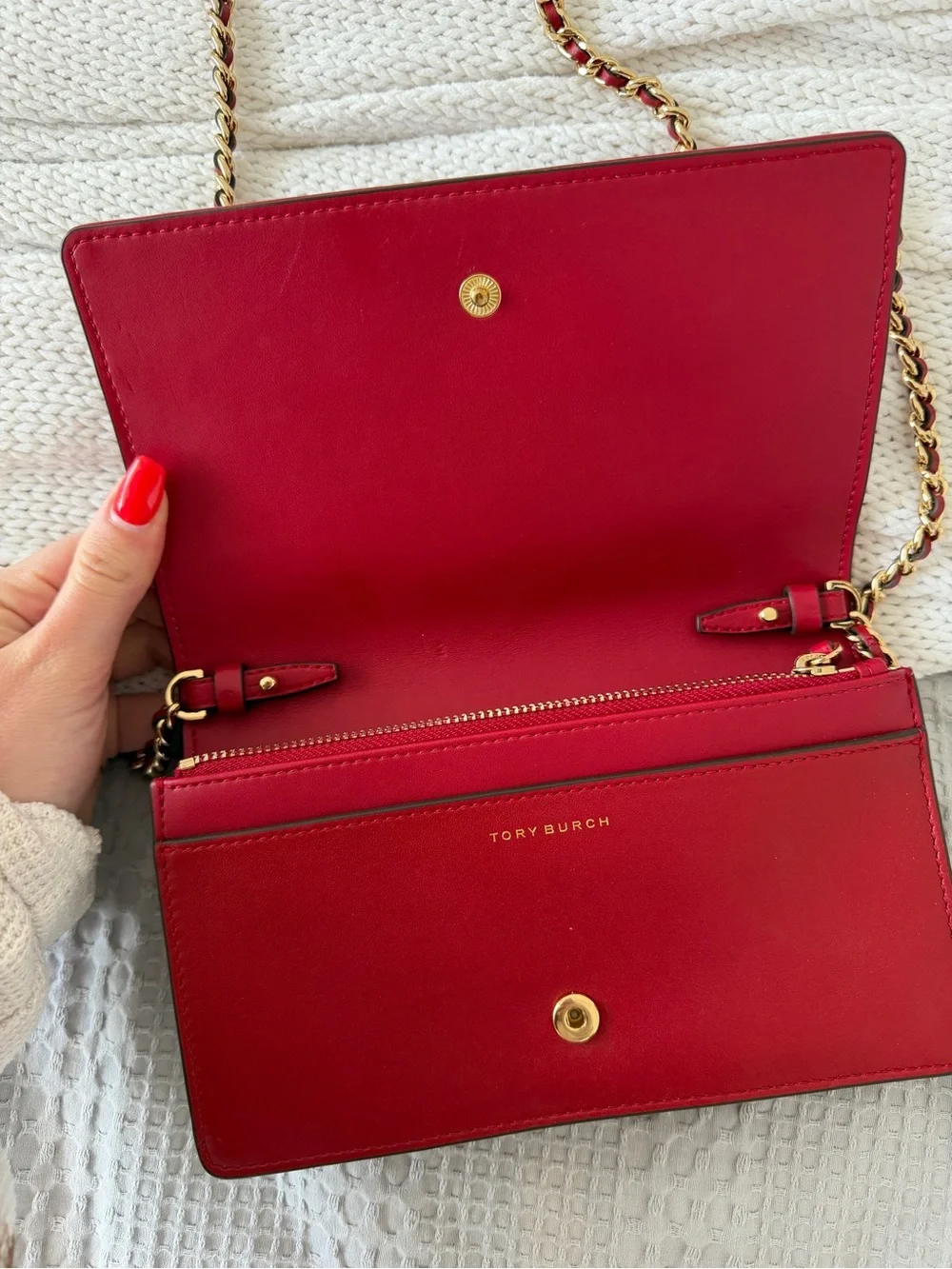 Tory Burch Savannah Red Crossbody Wallet